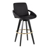 Cosmo - Fixed-Height Barstool (Set of 2) - Black Wood Base, Gold Footrest