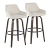 Daniella - 30" Fixed-Height Barstool (Set of 2) - White And Walnut