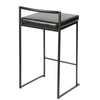 Fuji - Stackable Counter Stool With Cushion - Black Metal