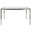 Fuji - Dining Table - Stainless Steel With Clear Glass Top