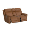 Mustang - Power Motion Loveseat With Console, Power Headrest And Lumbar - Butternut