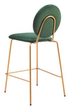 Odessa Counter Stool Green & Gold — Set of 2