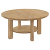 Ottowa - Round Wood Table With Shelf