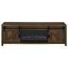 Enfield - 71" TV Stand Fireplace Media Console - Dark Pine