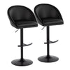 Matisse - Highback Adjustable Barstool With Rounded T Footrest (Set of 2) - Black Metal