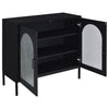 Jess - 2-Door Arched Fluted Glass Accent Cabinet - Black
