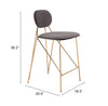 Georges Counter Stool Gray & Gold — Set of 2