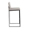 Fuji - High Back Barstool - Black Steel Legs
