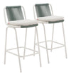 Luft - Outdoor Barstool (Set of 2) - White & Green