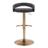 Grotto - Upholstered Adjustable Barstool - Gold Metal Base