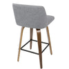 Tintori - Counter Stool (Set of 2) - Walnut And Gray Fabric