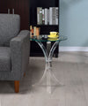 Laning Round Glass Top Acrylic Side Table Clear — product view 2