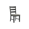 Martin - Dining Side Chair With Gray Fabric (Set of 2) - Black Finish