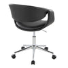 Curvo - Upholstered 5-Star Task Chair - Chrome Metal Base