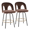 Ava - Upholstered Fixed-Height Barstool (Set of 2) - Black Base