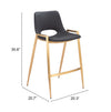 Desi Counter Stool Black & Gold — Set of 2