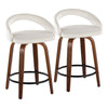 Grotto - 31" Upholstered Fixed-Height Counter Stool (Set of 2) - Walnut Wood Base