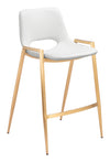 Desi Counter Stool White & Gold — Set of 2