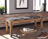 Lamont Fabric Upholstered Accent Bench Black and Natural — product view 2