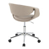 Curvo - Upholstered 5-Star Task Chair - Chrome Metal Base