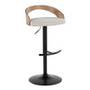 Grotto - Adjustable Barstool - Black Metal, Whitewashed Wood