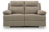 Side-Swipe Reclining Loveseat - Mocha