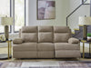 Side-Swipe Reclining Sofa with Drop Down Table - Mocha