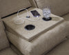 Side-Swipe Reclining Sofa with Drop Down Table - Mocha
