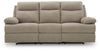 Side-Swipe Reclining Sofa with Drop Down Table - Mocha