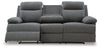 Side-Swipe Reclining Sofa with Drop Down Table - Charcoal