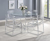 Keeling - 5 Piece Round Glass Top Acrylic Dining Set - Chrome