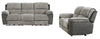 Power Loveseat Paris Brown Charcoal