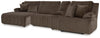 Top Tier 4-Piece Reclining Sectional with Chaise - Chocolate