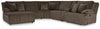Top Tier 6-Piece Reclining Sectional with Chaise - Chocolate (92705S2)