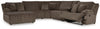 Top Tier 6-Piece Reclining Sectional with Chaise - Chocolate (92705S2)