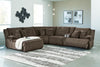 Top Tier 6-Piece Reclining Sectional with Chaise - Chocolate (92705S2)