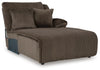 Top Tier 3-Piece Reclining Sofa Chaise Sectional - Chocolate