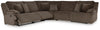 Top Tier 5-Piece Reclining Sectional - Chocolate