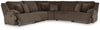 Top Tier 5-Piece Reclining Sectional - Chocolate