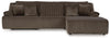 Top Tier 3-Piece Reclining Sectional Sofa Chaise - Chocolate (92705S6)