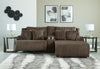Top Tier 3-Piece Reclining Sectional Sofa with Chaise - Chocolate (92705S4)