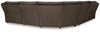 Top Tier 6-Piece Reclining Sectional with Chaise - Chocolate