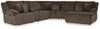 Top Tier 6-Piece Reclining Sectional with Chaise - Chocolate