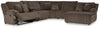 Top Tier 6-Piece Reclining Sectional with Chaise - Chocolate