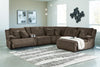 Top Tier 6-Piece Reclining Sectional with Chaise - Chocolate