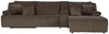 Top Tier 4-Piece Reclining Sectional with Chaise - Chocolate (92705S13)