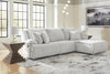 Top Tier 3-Piece Reclining Sectional Sofa Chaise - Alloy