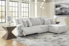 Top Tier 3-Piece Reclining Sectional Sofa Chaise - Alloy