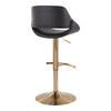 Fabrizzi - Adjustable Barstool With Swivel And Rounded T Footrest (Set of 2) - Gold Metal