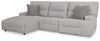 Acklen Place 3-Piece Power Reclining Sectional - Pewter